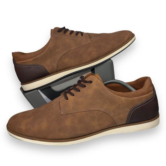 Aldo Vermilion Paneled Derby Oxfords Brown Men's 13 - Picture 1 of 11